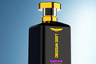 create luxury 3d perfume and glass product renders