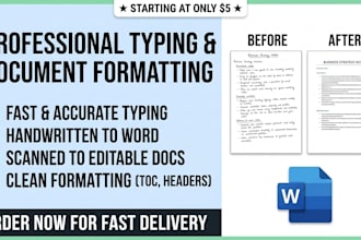 do typing and retype your handwritten or scanned documents