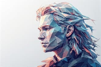 design unique geometric low poly for you