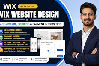 wix website design with ecommerce booking  and payment integration website