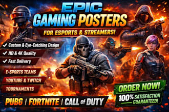 design epic gaming poster for esport streamer and tournament