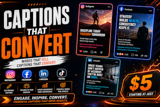 write creative social media captions and content for your business