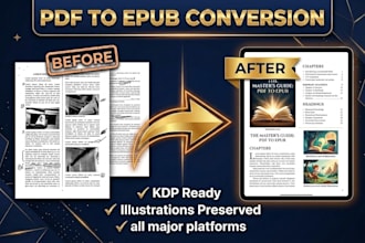 convert PDF to epub, mobi, kdp paperback, ebook conversion, ebook formatting