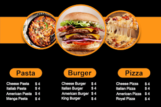 professional banner, ads, flyer of pizza and burger