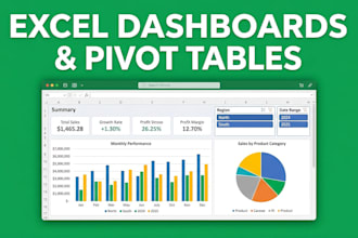 create interactive excel pivot tables,charts and sales reports