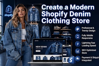 create a modern shopify denim clothing store