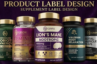 do supplement label design, product label, cbd hemp label or any bottle label