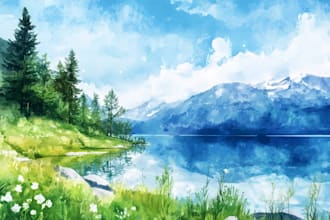 do creative watercolor landscape art