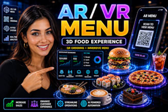 create ar VR restaurant menu with immersive 3d experience