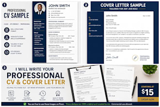 write a professional CV resume and cover letter, edit