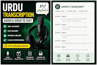 do urdu audio and video transcription