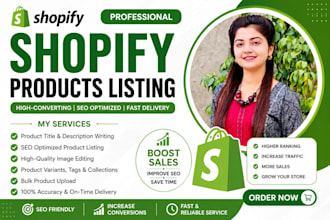 do shopify product listing, bulk upload products with SEO description CSV