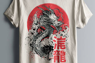 create japanese streetwear tshirt artwork