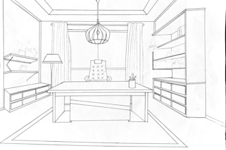 draw simple 1 point or 2 point perspective sketches by hand