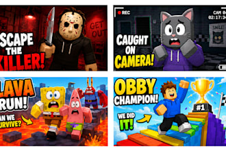 create a unique youtube thumbnail for gaming or cartoon
