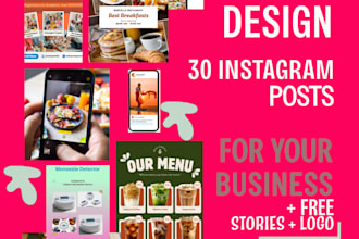 design 30 instagram posts for business