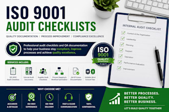 create professional iso audit checklists and QA documents