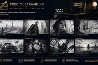 draw cinematic storyboard panels for film and ads
