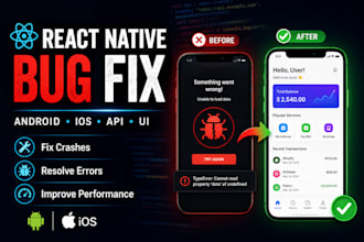 fix crashes, API issues,bugs, and react native app errors
