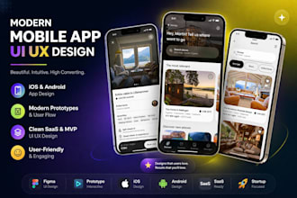 design mobile app UI UX in figma for ios android and startup apps