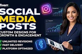 design modern instagram posts, social media banners, and business content