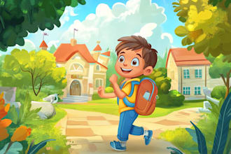 digitally colourful children book illustration