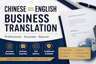 translate and polish chinese english business documents professionally