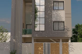 do realistic 3d house elevation and facade design
