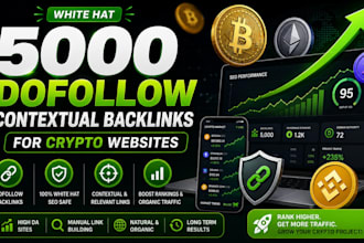 do 5000 manual dofollow contextual whitehat SEO backlinks to rank crypto website