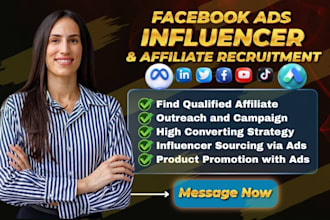 use facebook ads to recruit targeted influencers for your affiliate program