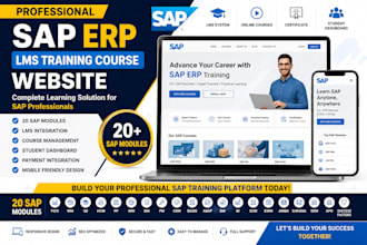 create 20 sap module course, sap erp lms training course website