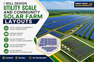 design utility scale and community solar farm layouts