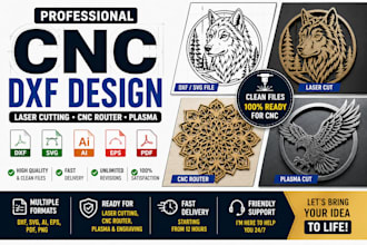 create cnc dxf files for laser cutting and cnc router