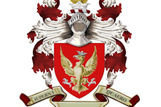 design heraldic, gold, coat of arm, vintage, retro modern