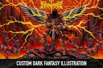 create dark fantasy illustration for album cover