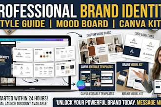 design brand identity kit, canva branding style guide and mood board