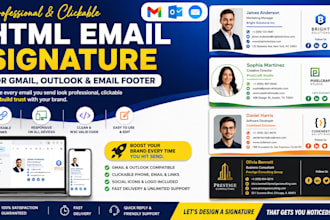 design clickable HTML email signature for gmail outlook and email footer