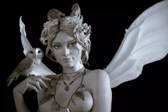 sculpt 3d character  head bust digital sculpture 3d model creatures for 3d print