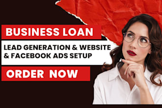 business funding, facebook ads leads loan website mca leads sba leads,, payday