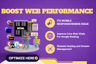 add new features to wp website, optimize mobile view improve image performance