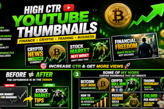 design viral crypto finance youtube thumbnails