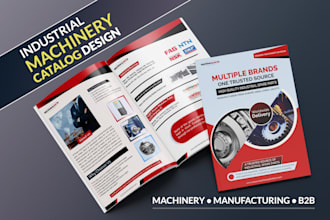 design industrial product catalog, machinery catalog with interactive PDF