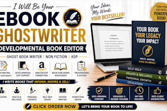 be ebook ghostwriter developmental book editor ghost book writer non fiction KDP