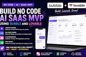 build no code ai saas mvp using bubble and lovable