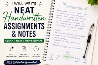 create aesthetic handwritten journal pages and assignments