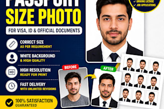 create passport size photos for visa, id card and official documents