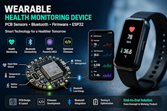 wearable health monitoring device pcb sensors bluetooth  firmware esp32