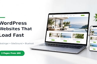 design a wordpress website on hostinger, bluehost or siteground
