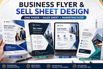 design business flyer, sell sheet, sales sheet, one pager, sales flyer