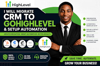 migrate CRM to gohighlevel and setup automation